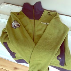 B by Burton Green Zip down Fleece Size M